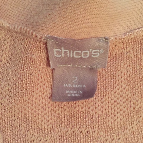 Chico’s Long Peach Open Front Cardigan Duster Sweater Size 2 (Chicos) - Picture 3 of 11